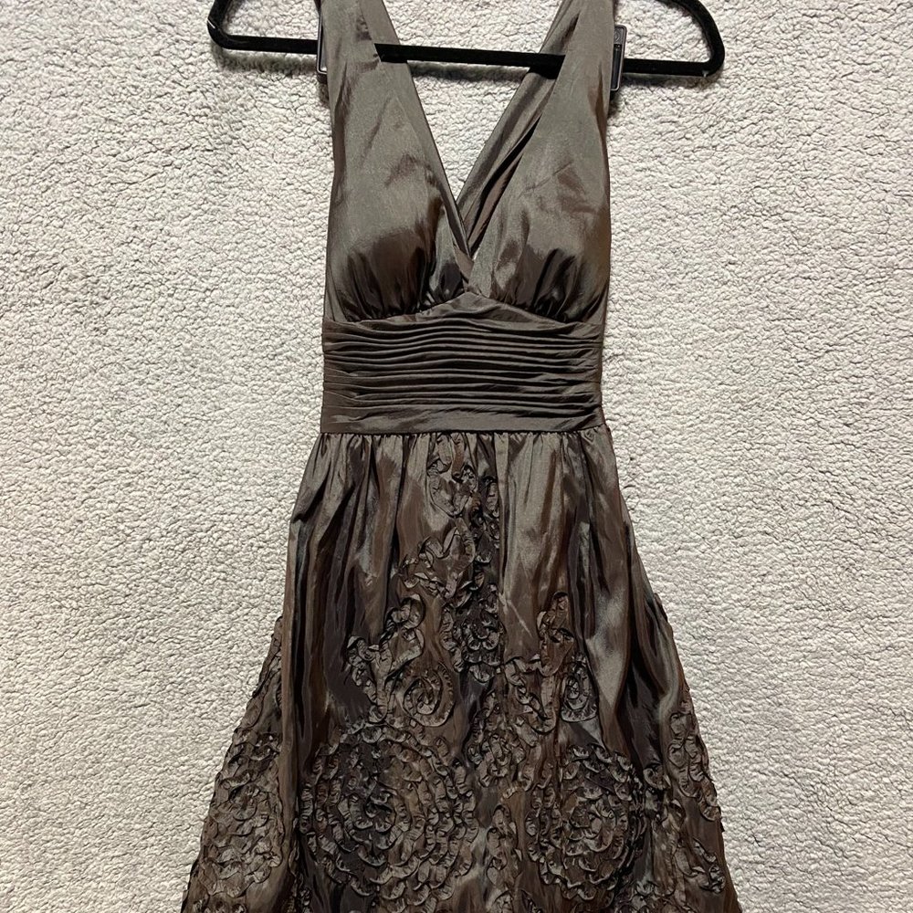 Adrianna Papell Boutique Evening Dress Brown Size 4 knee length
